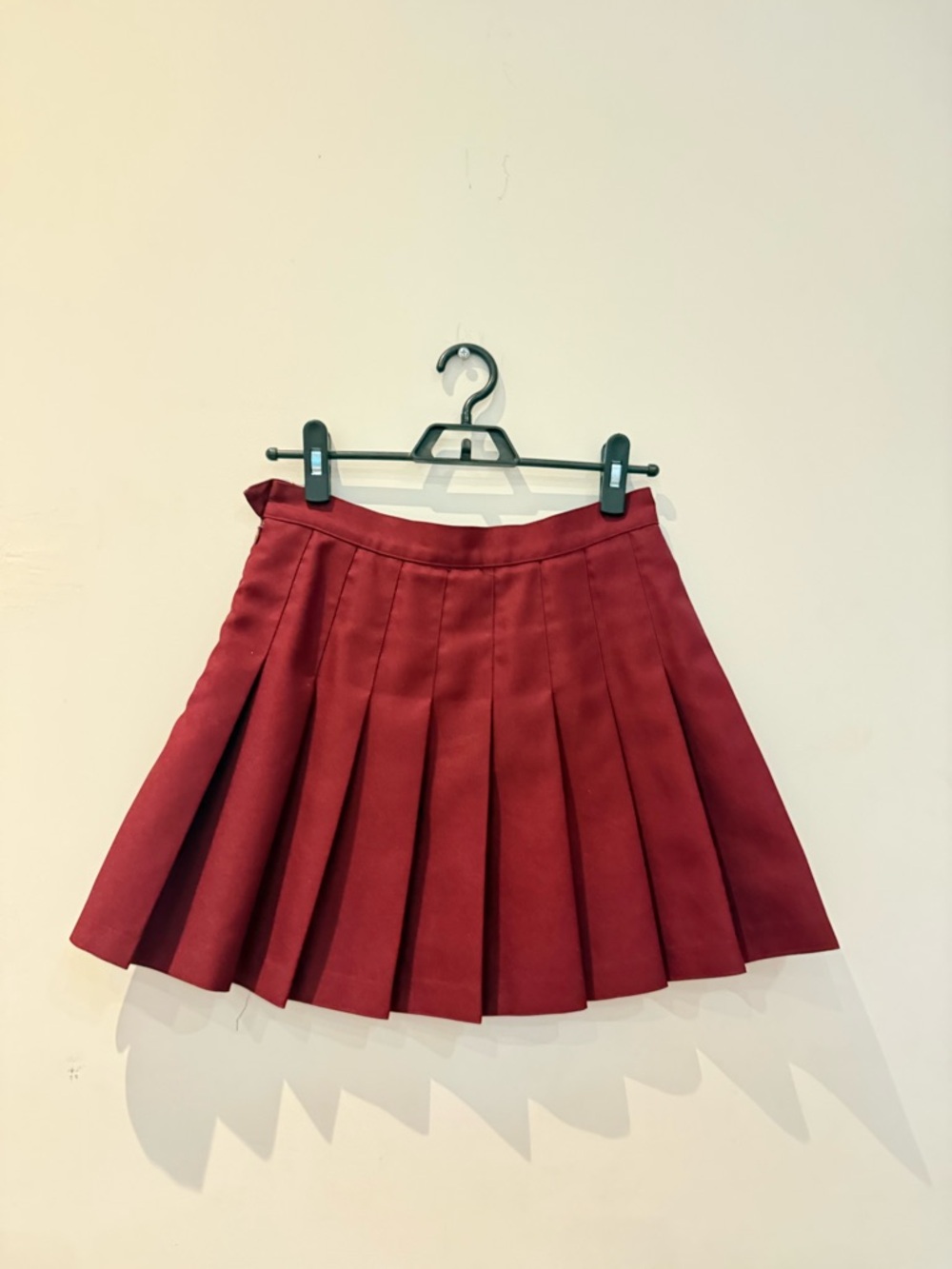 American Apparel Wine Red Pleated Skater Skirt